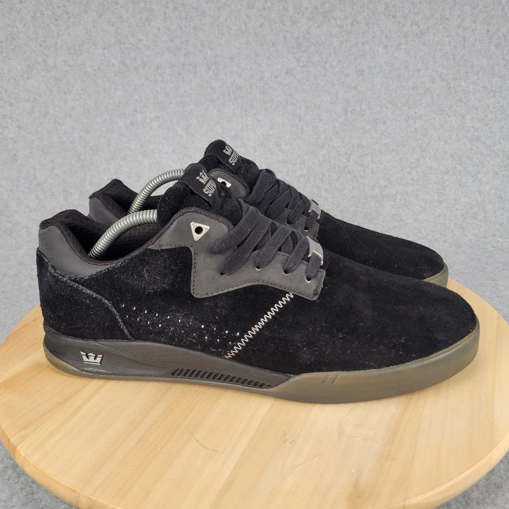 Supra Lucien Clarke Quattro Skate Shoes Mens 10.5 Black Gum Suede S89005